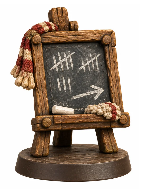 Slate scoreboard: front view of the prop
