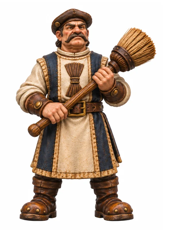 Brushmaster: front view of the miniature design